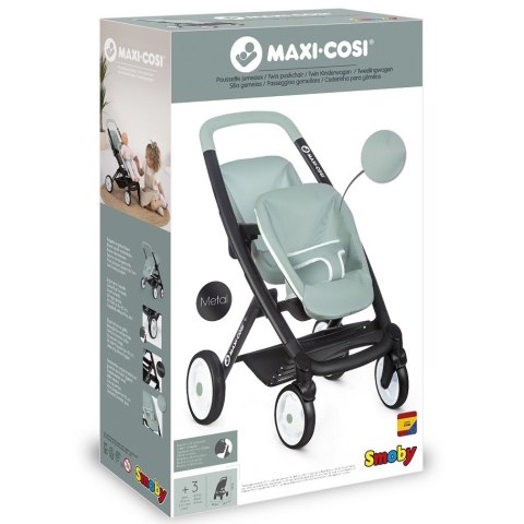 SMOBY Wózek dla Lalek Maxi Cosi Quinny Spacerówka dla bliźniąt SMOBY Wózek dla Lalek Maxi Cosi Quinny Spacerówka dla bliźniąt