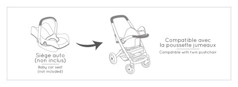 SMOBY Wózek dla Lalek Maxi Cosi Quinny Spacerówka dla bliźniąt SMOBY Wózek dla Lalek Maxi Cosi Quinny Spacerówka dla bliźniąt