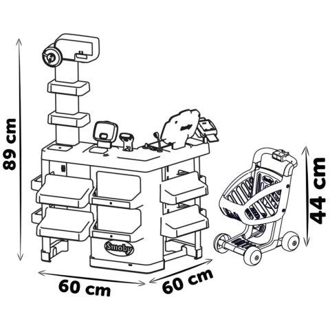 SMOBY Sklep Supermarket z Wózkiem Elektroniczną Kasą ze Skanerem