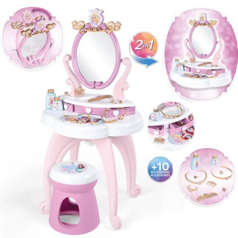 SMOBY Disney Princess Toaletka 2w1 + 10 akcesoriów