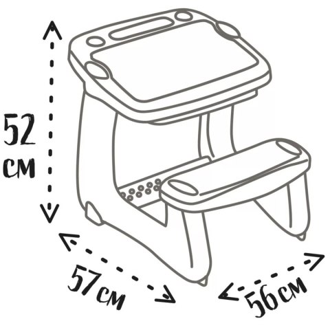 SMOBY Stolik z Tablicą Do Rysowania Biurko z Ławką + 12 akcesoriów