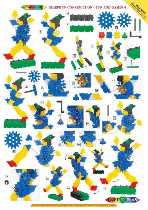 Morphun GearPhun Gry i Zabawy 186 el. - Klocki konstrukcyjne