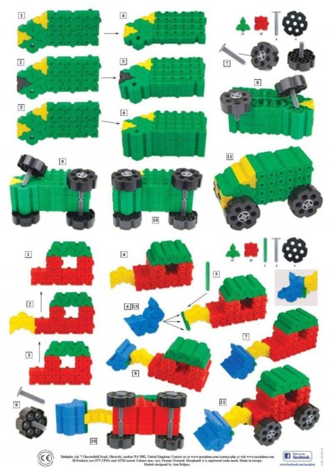Morphun Junior 1000el. + Instrukcje 60str. A4 - Klocki konstrukcyjne