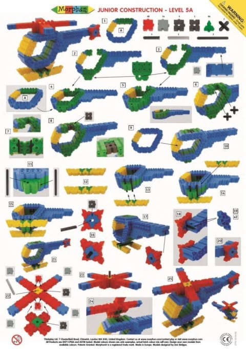 Morphun Junior 1000el. + Instrukcje 60str. A4 - Klocki konstrukcyjne