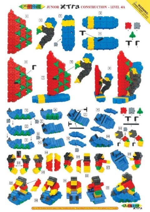 Morphun Junior Xtra 500+100 el. + Instrukcje 36 str. A4 - Klocki konstrukcyjne