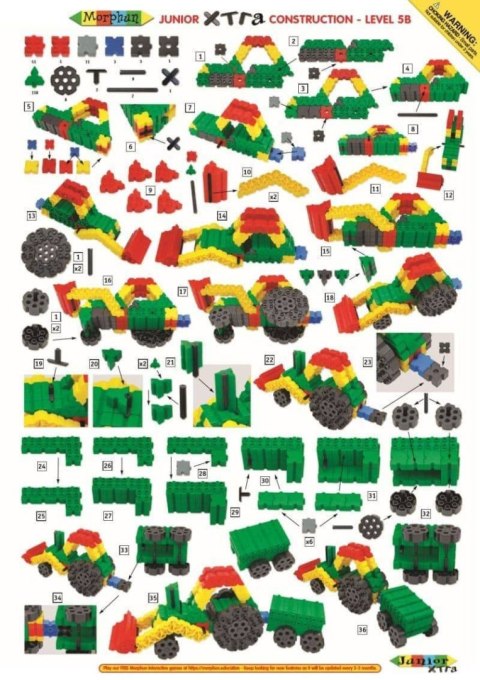 Morphun Junior Xtra 500el. + Instrukcje 36str. A4 - Klocki konstrukcyjne