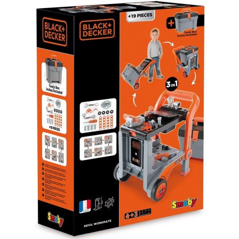 SMOBY Black & Decker Wózek Warsztat Skrzynka z Narzędziami 3w1 Złota Rączka