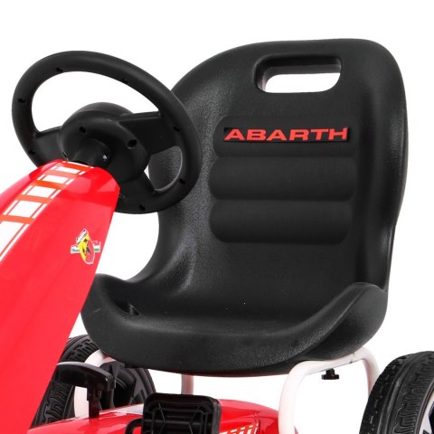 Gokart ABARTH na pedały dla dzieci Czerwony + Koła EVA + Hamulec ręczny + Wolny bieg