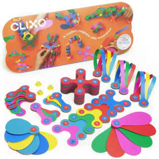 Klocki magnetyczne Clixo - Super Rainbow Pack - 60 el.