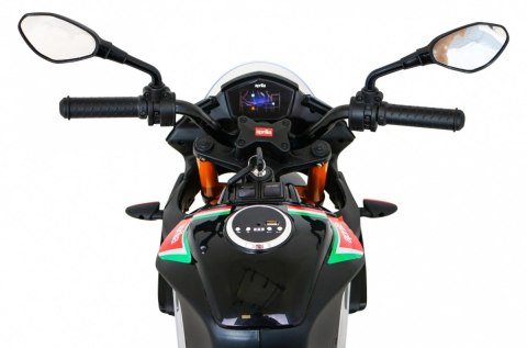 Aprilia Tuono V4 Motor na akumulator dla dzieci Czarny + Panel MP3 + Kółka pomocnicze + Wolny Start