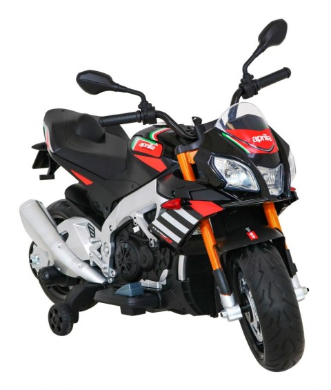 Aprilia Tuono V4 Motor na akumulator dla dzieci Czarny + Panel MP3 + Kółka pomocnicze + Wolny Start