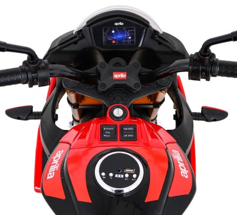Aprilia Tuono V4 Motor na akumulator dla dzieci Czerwony + Panel MP3 + Kółka pomocnicze + Wolny Start