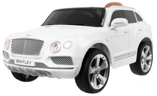 Auto na akumulator Bentley Bentayga dla dzieci Biały + Koła EVA + Radio MP3 + Pilot