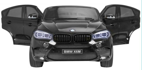 BMW X6M XXL dla 2 dzieci Czarny + Pilot + Ekoskóra + Pasy + Wolny Start + MP3 USB + LED