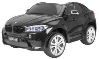 BMW X6M XXL dla 2 dzieci Lakier Czarny + Pilot + Ekoskóra + Pasy + Wolny Start + MP3 + LED