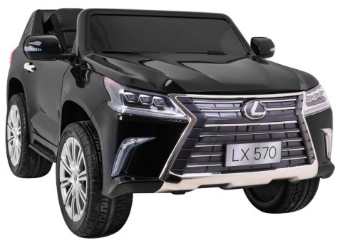 Lexus LX570 Lakierowane Autko dla 2 dzieci Czarny + Pilot + Koła EVA + Radio MP3 LED