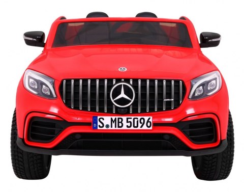 Auto Mercedes GLC 63S dla dzieci Czerwony + Napęd 4x4 + MP4 + LED + Ekoskóra + Wolny Start + EVA