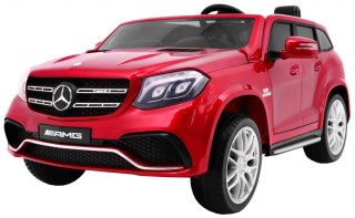 Auto na akumulator Mercedes AMG GLS63 dla dzieci Czerwony + Lakierowany + 4x4 + Nawiew powietrza