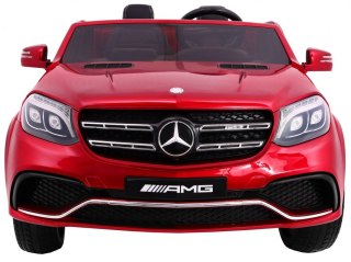 Auto na akumulator Mercedes AMG GLS63 dla dzieci Czerwony + Lakierowany + 4x4 + Nawiew powietrza