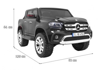 Mercedes Benz X-Class dla dzieci Czarny + Pilot + Napęd 4x4 + MP4 + Bagażnik + LED + EVA