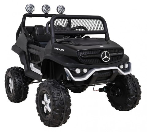 Mercedes Benz Unimog dla dzieci Czarny + Napęd 4x4 + Pilot + Bagażnik + Wolny Start + MP3 LED