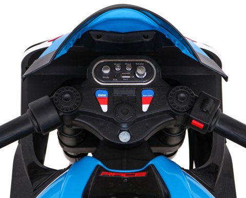 Motor BMW HP4 na akumulator dla dzieci Biały + Pomocnicze kółka + Wolny Start + EVA + MP3 LED