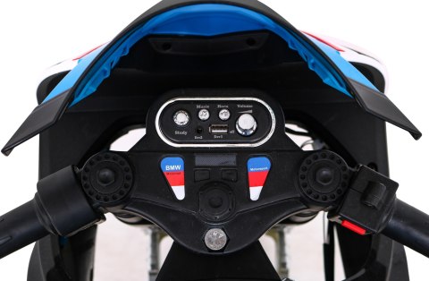 Motor BMW HP4 na akumulator dla dzieci Niebieski + Pomocnicze kółka + Wolny Start + EVA + MP3 LED