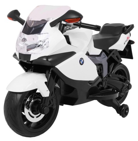 Motor na akumulator BMW K1300S dla dzieci Biały + Kółka pomocnicze + Dźwięki Światła + Wolny Start