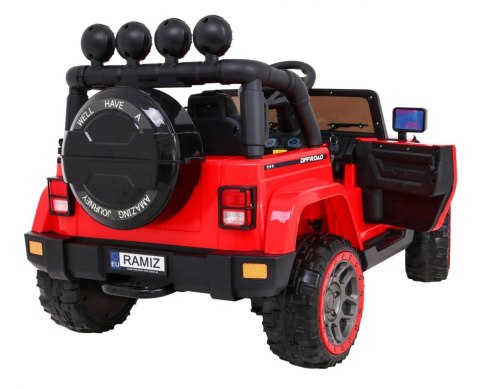 Auto Terenowe Full Time 4WD dla dzieci Czerwony + Napęd 4x4 + Pilot + Audio LED + Schowek