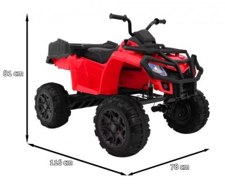 Quad XL ATV 2,4GHz na akumulator dla dzieci Czerwony + Pilot + Napęd 4x4 + Bagażnik + Wolny Start + EVA + Audio LED