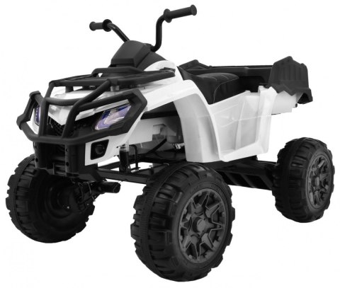 Quad XL ATV na akumulator dla dzieci Biały + Napęd 4x4 + Bagażnik + Wolny Start + EVA + Audio LED