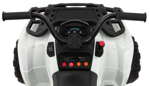 Quad XL ATV na akumulator dla dzieci Biały + Napęd 4x4 + Bagażnik + Wolny Start + EVA + Audio LED