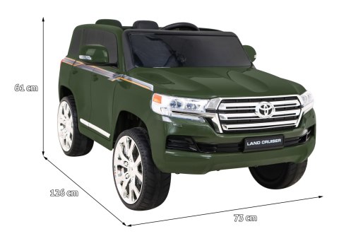 Toyota Land Cruiser na akumulator Zielony + Pilot + Schowek + EVA + Wolny Start + LED MP3