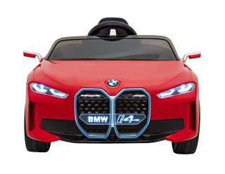 Autko BMW i4 na akumulator dla dzieci Czerwony + Wolny Start + EVA + Ekoskóra + Audio LED + Pilot