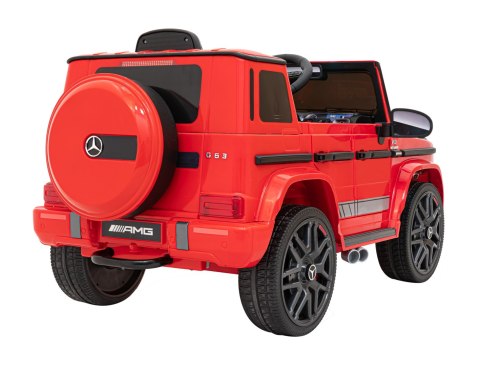 Mercedes AMG G63 dla dzieci Czerwony + Pilot + MP3 LED + Wolny Start + EVA + Pasy