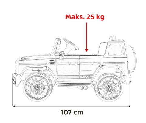 Mercedes AMG G63 dla dzieci Czerwony + Pilot + MP3 LED + Wolny Start + EVA + Pasy