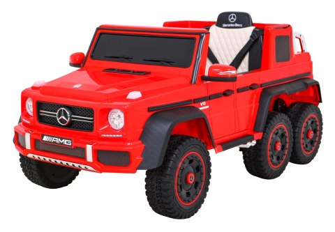 Mercedes G63 AMG Autko na akumulator Czerwony + Pilot + 6 kół EVA + Wolny Start + MP3 LED