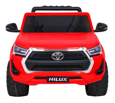 Toyota Hilux na akumulator dla dzieci Czerwony + Napęd 4x4 + Pilot + 2 bagażniki + Radio MP3 + LED