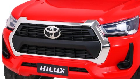 Toyota Hilux na akumulator dla dzieci Czerwony + Napęd 4x4 + Pilot + 2 bagażniki + Radio MP3 + LED