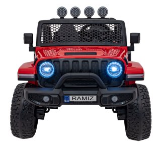 Auto terenowe OFF-ROAD 3.0 dla dzieci Czerwony + Pilot + Wolny Start + Pasy + Audio LED