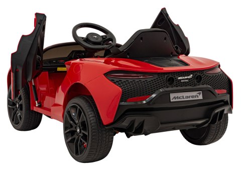 McLaren Artura na akumulator dla dzieci Czerwony + Napęd 4x4 + Pilot + Wolny Start + EVA + Audio LED