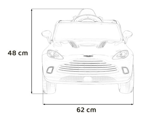 Aston Martin DBX na akumulator dla dzieci Czarny + Pilot + EVA + Pasy + Wolny Start + Audio LED