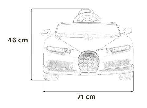 Bugatti Chiron na akumulator dla dzieci Niebieski + Pilot + Bagażnik + EVA + Amortyzatory + Audio LED