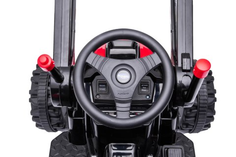 Koparka Traktor na akumulator dla dzieci Czerwony + Ruchome Ramię Łyżka + Pilot + Wolny Start + Radio FM + LED