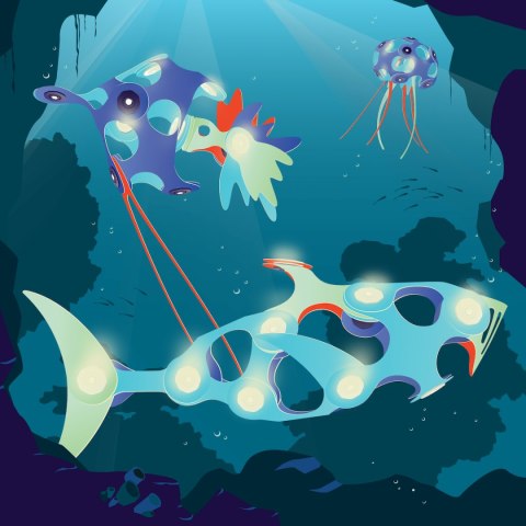 Klocki przestrzenne Clixo - Ocean Creatures - 24 el.