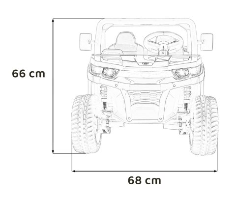 Auto Pick-Up Speed 900 dla dzieci Biały + Napęd 4x4 + Ruchomy kiper + Bagażnik + Pilot + Łopatka + Audio LED