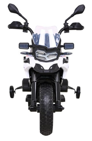 Motor BMW F850 GS na akumulator dla dzieci Biały + Kółka pomocnicze + Audio LED + Wolny Start + EVA