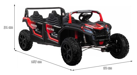 Pojazd 4-osobowy Buggy ATV RACING UTV2000 Z Baterią Li-ion Czerwony