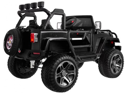 Auto terenowe typu jeep Monster 4x4 dla dzieci Czarny + Pilot + Regulacja siedzenia + Wolny Start + MP3 LED + Bagażnik + Plecak