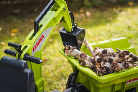 FALK Traktor CLAAS na Pedały z Przyczepą, Łyżką i Spychaczem od 3 Lat